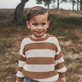 Stripe Knit | Chunky Sweater | Smoke Grey