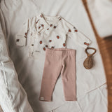 Wrap Cuff Cardigan | Strawberry | Antique White