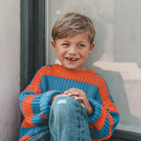 Stripe | Oversized Sweater | Strong Blue
